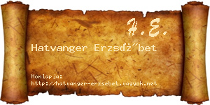 Hatvanger Erzsébet névjegykártya