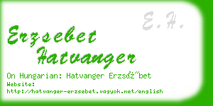 erzsebet hatvanger business card
